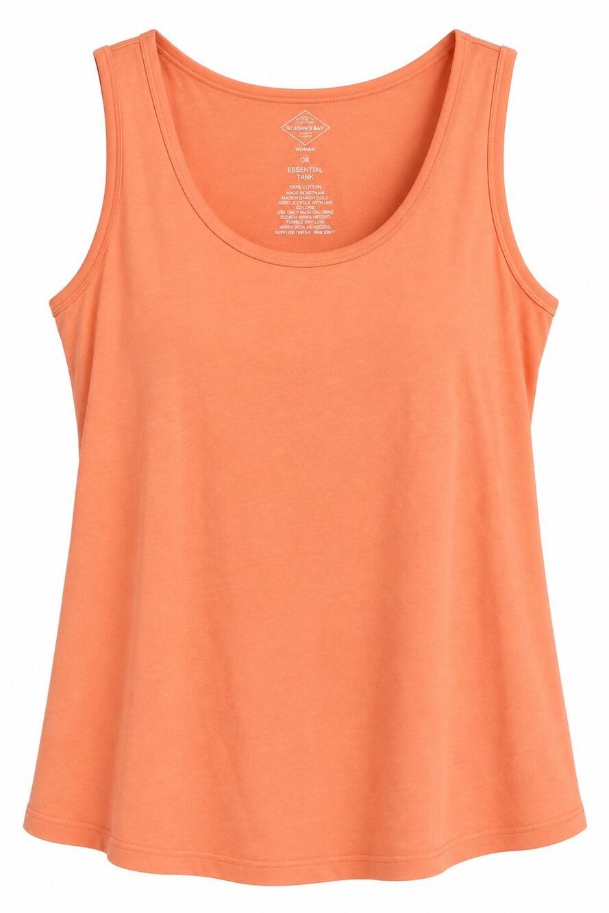 St. John’s Bay Coral Orange Scoop Neck Tank Top – Size 0X